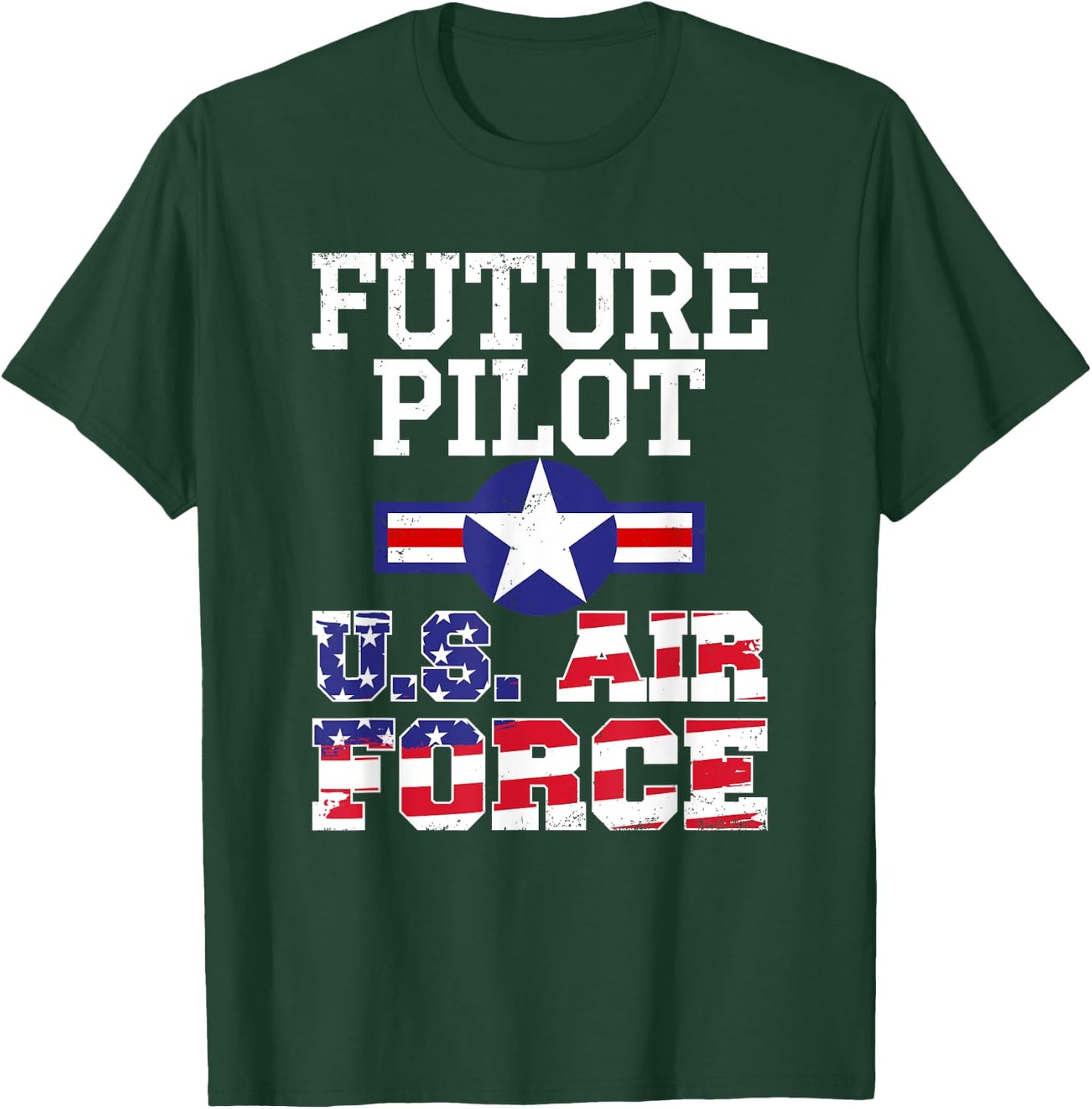 US Air Force Future Pilot Vintage silhouette T shirt T-Shirt - T-Shirt | Forest
