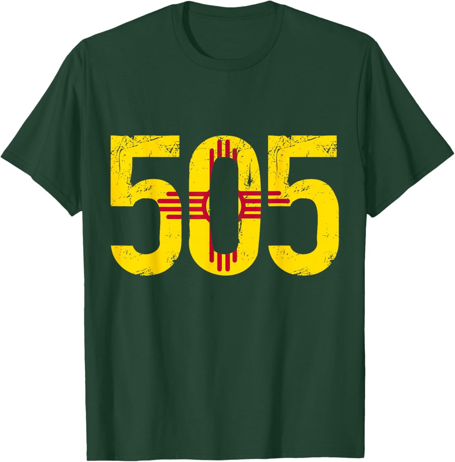 Albuquerque New Mexico 505 Area Code Flag Pride Vintage T-Shirt - T-Shirt | Forest