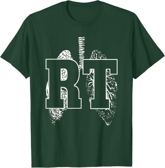 Medical Professional Designs and Gifts Respiratory Therapy - RT - RRT - CRT - Lungs -Adults Black Small T-Shirt - T-Shirt | Forest