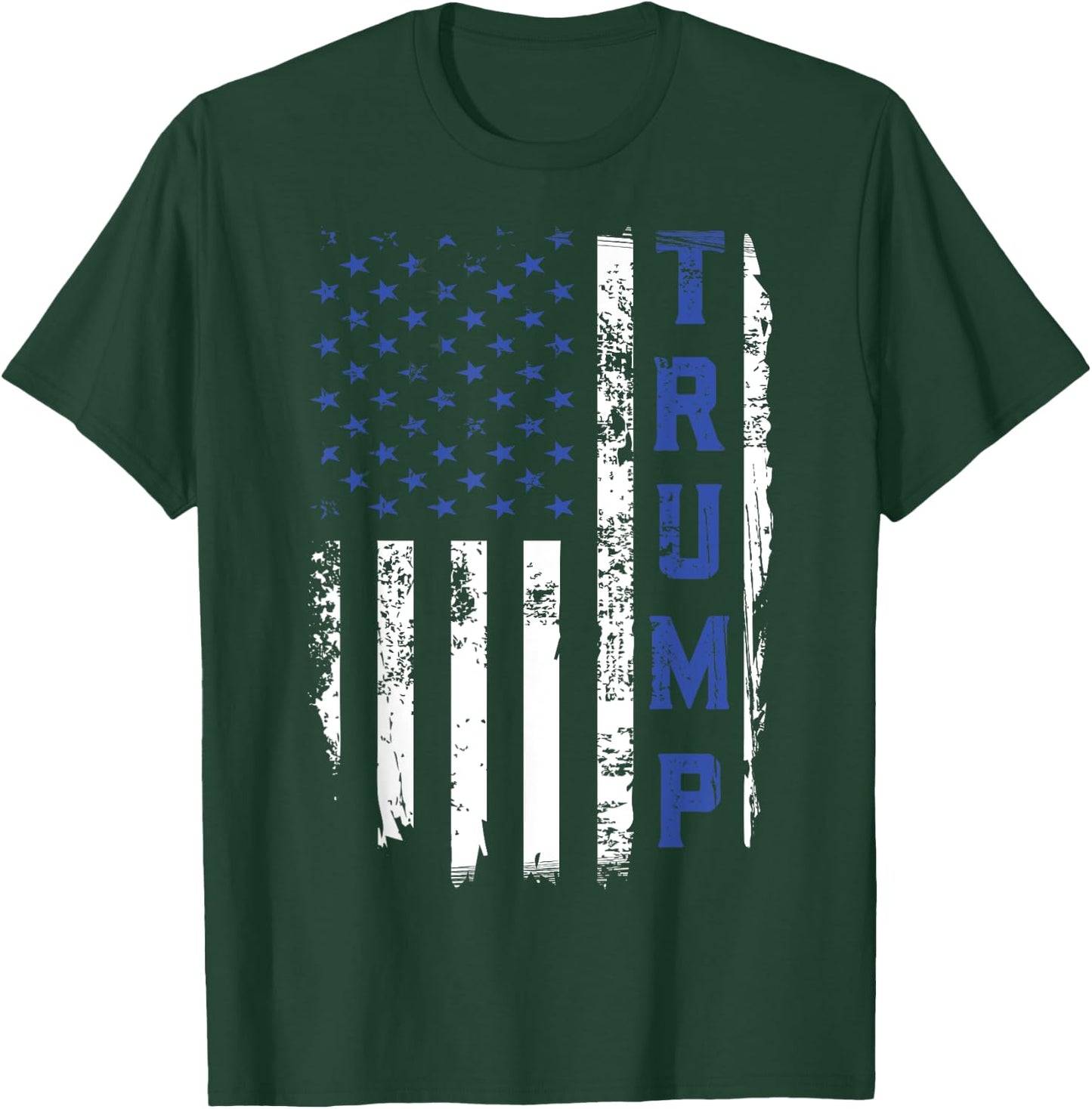 Trump Police Thin Blue Line Republican Cop USA Flag T-Shirt - T-Shirt | Forest