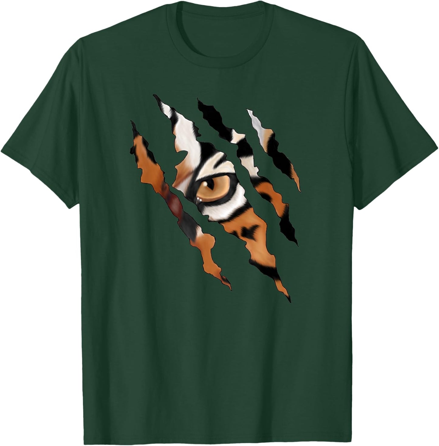 Fearless Tiger Cat Eye Claw Silhouette T-Shirt - T-Shirt | Forest