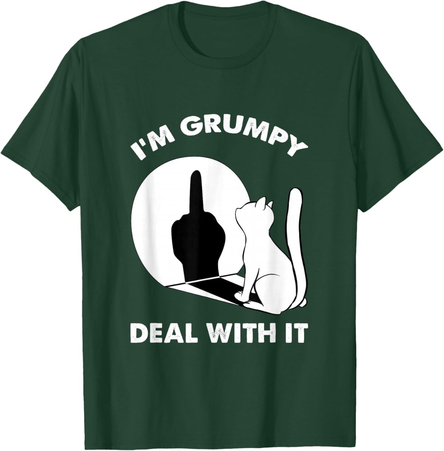 Funny Cat Middle Finger Shirts Cat I'm Grumpy Deal with It T-Shirt - T-Shirt | Forest