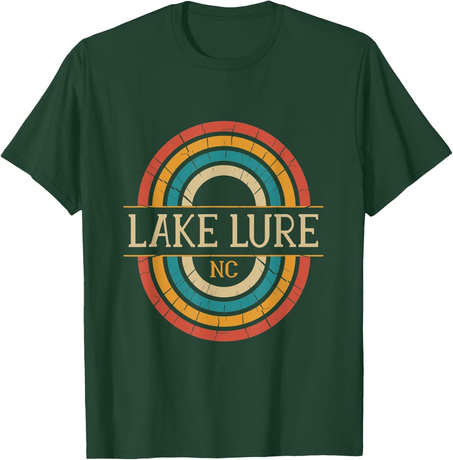 Lake Lure North Carolina Vintage NC Distressed Retro 70s 80s T-Shirt - T-Shirt | Forest
