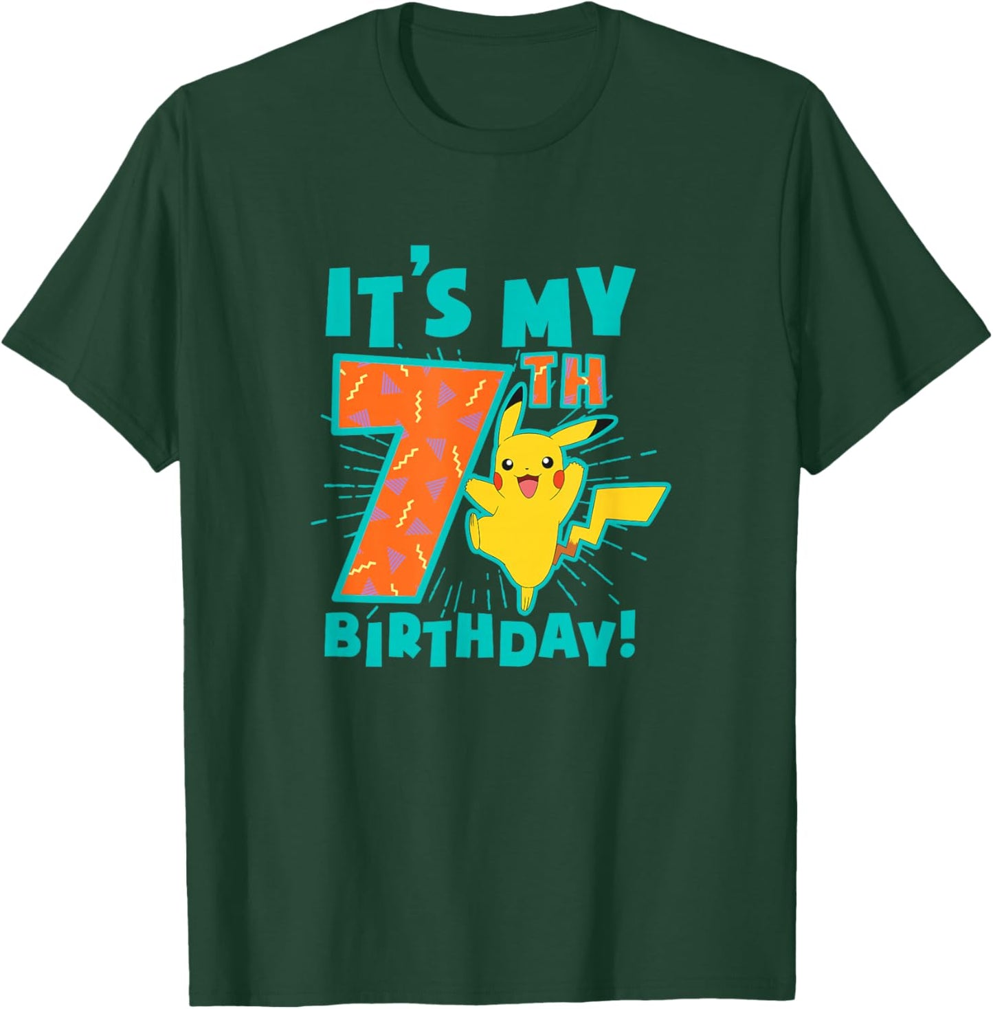 Pokémon Pikachu My 7th Birthday Awesome Celebration T-Shirt - T-Shirt | Forest