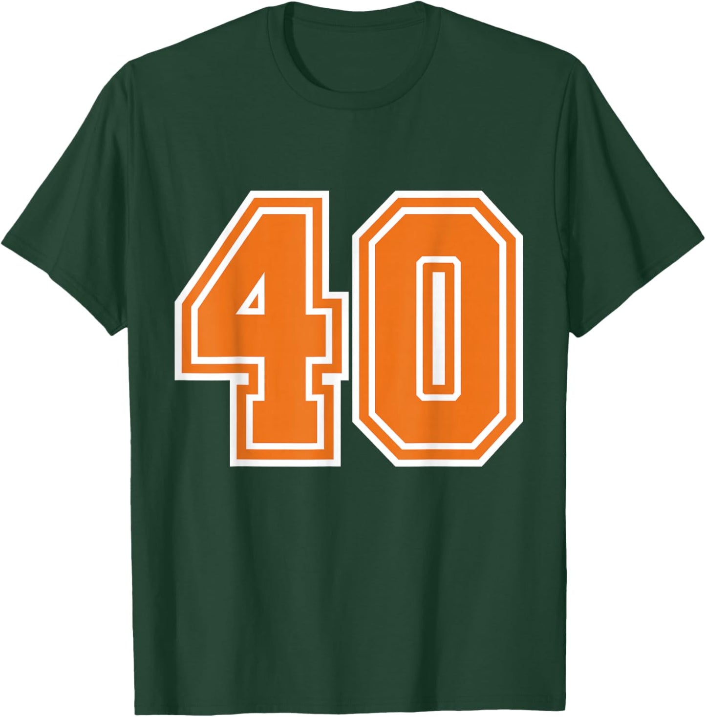 Athletic Sports Team Number #40 T-Shirt - T-Shirt | Forest