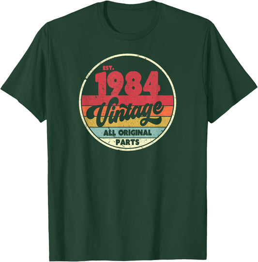 1984 Vintage Shirt, Birthday Gift . Retro Style T-Shirt - T-Shirt | Forest