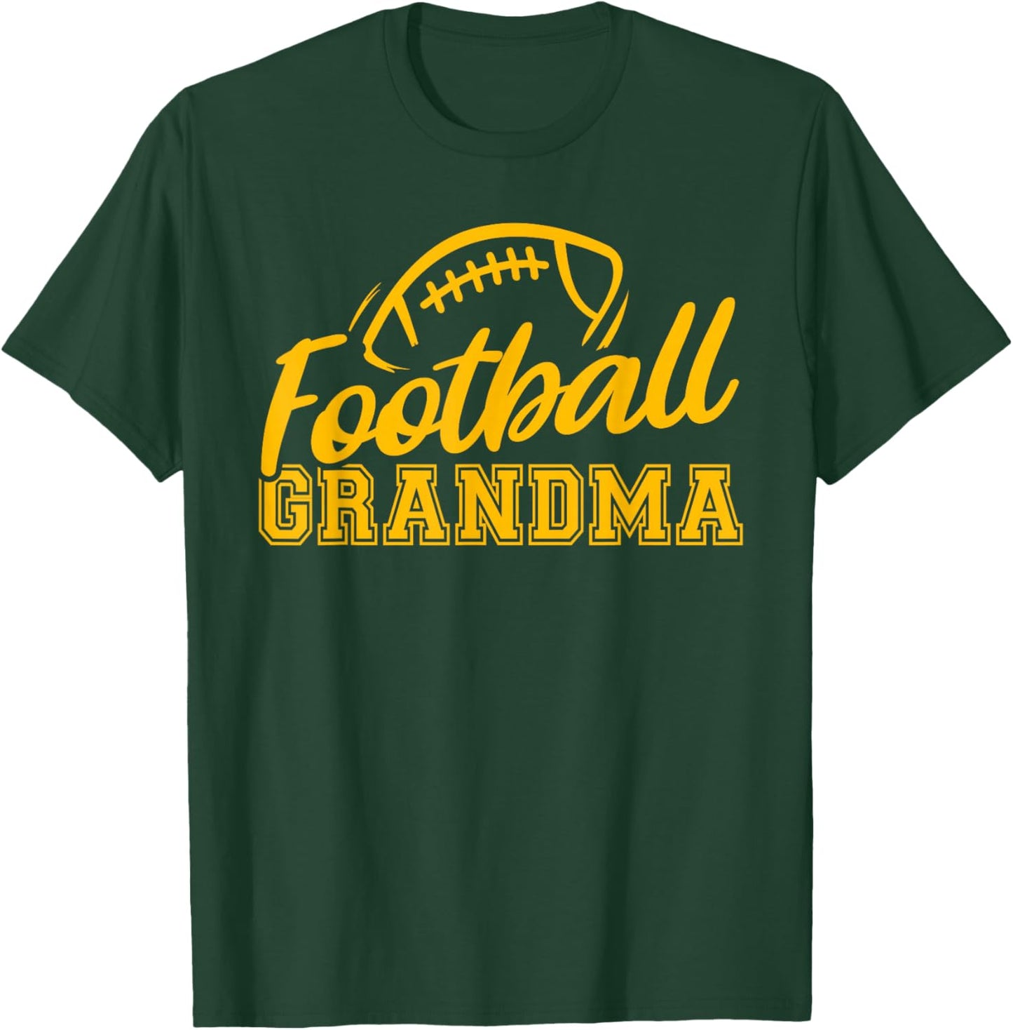 Game Day Yellow Black High School Football Grandma T-Shirt - T-Shirt | Forest