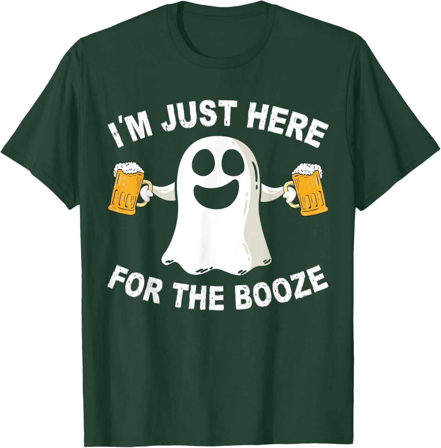 Drinking Halloween Costume Men I'm Just Here for The Booze T-Shirt - T-Shirt | Forest