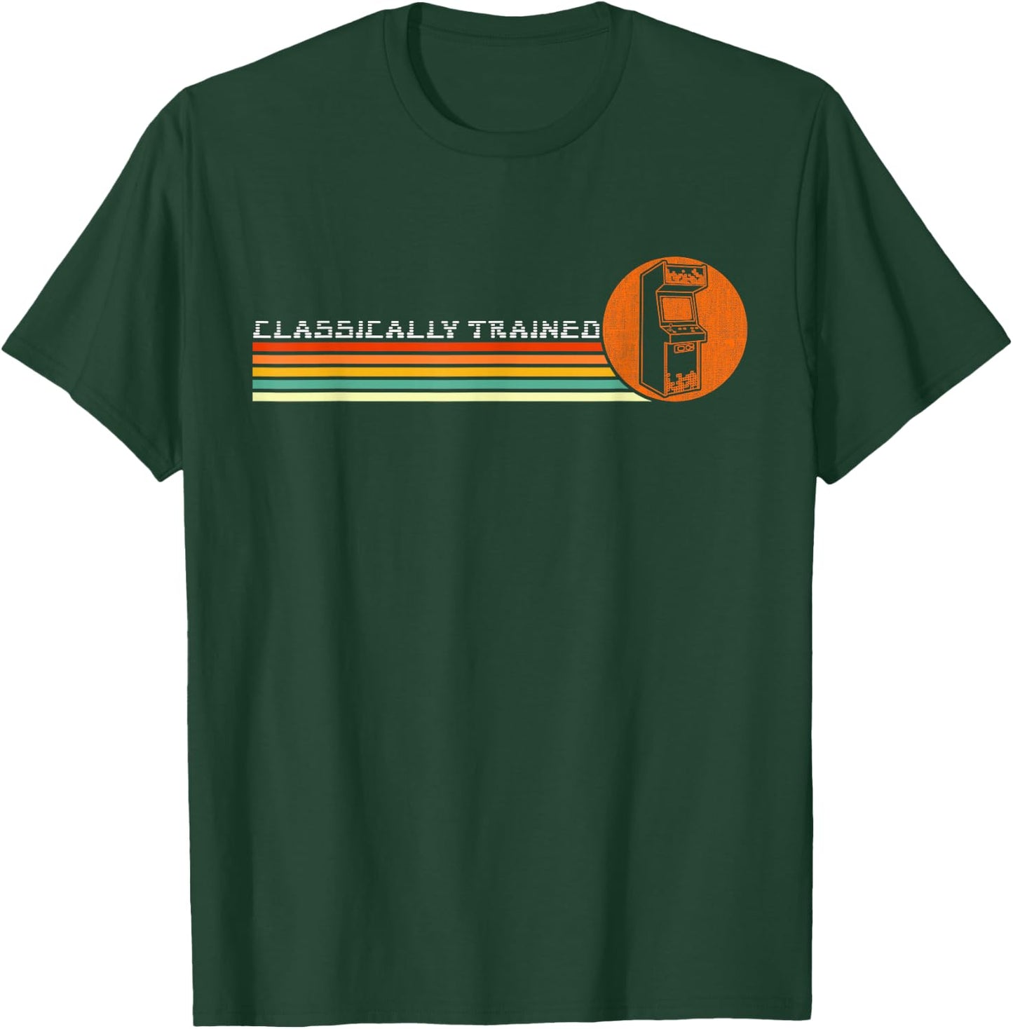 80s Video Game Vintage Retro Arcade Classically Trained T-Shirt - T-Shirt | Forest