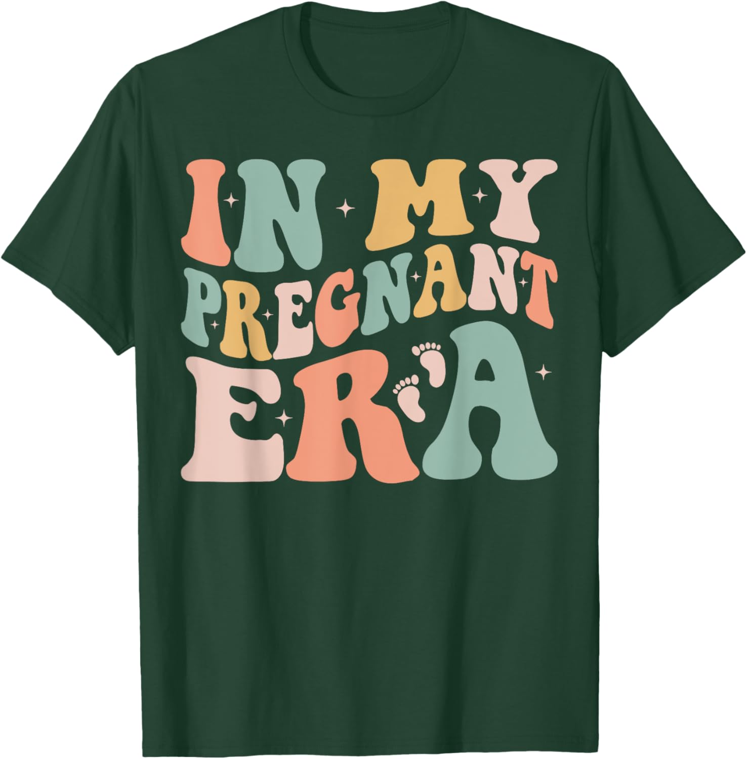 In My Pregnant Era Funny Pregnancy Announcement Pregnant T-Shirt - T-Shirt | Forest