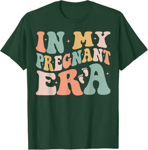 In My Pregnant Era Funny Pregnancy Announcement Pregnant T-Shirt - T-Shirt | Forest
