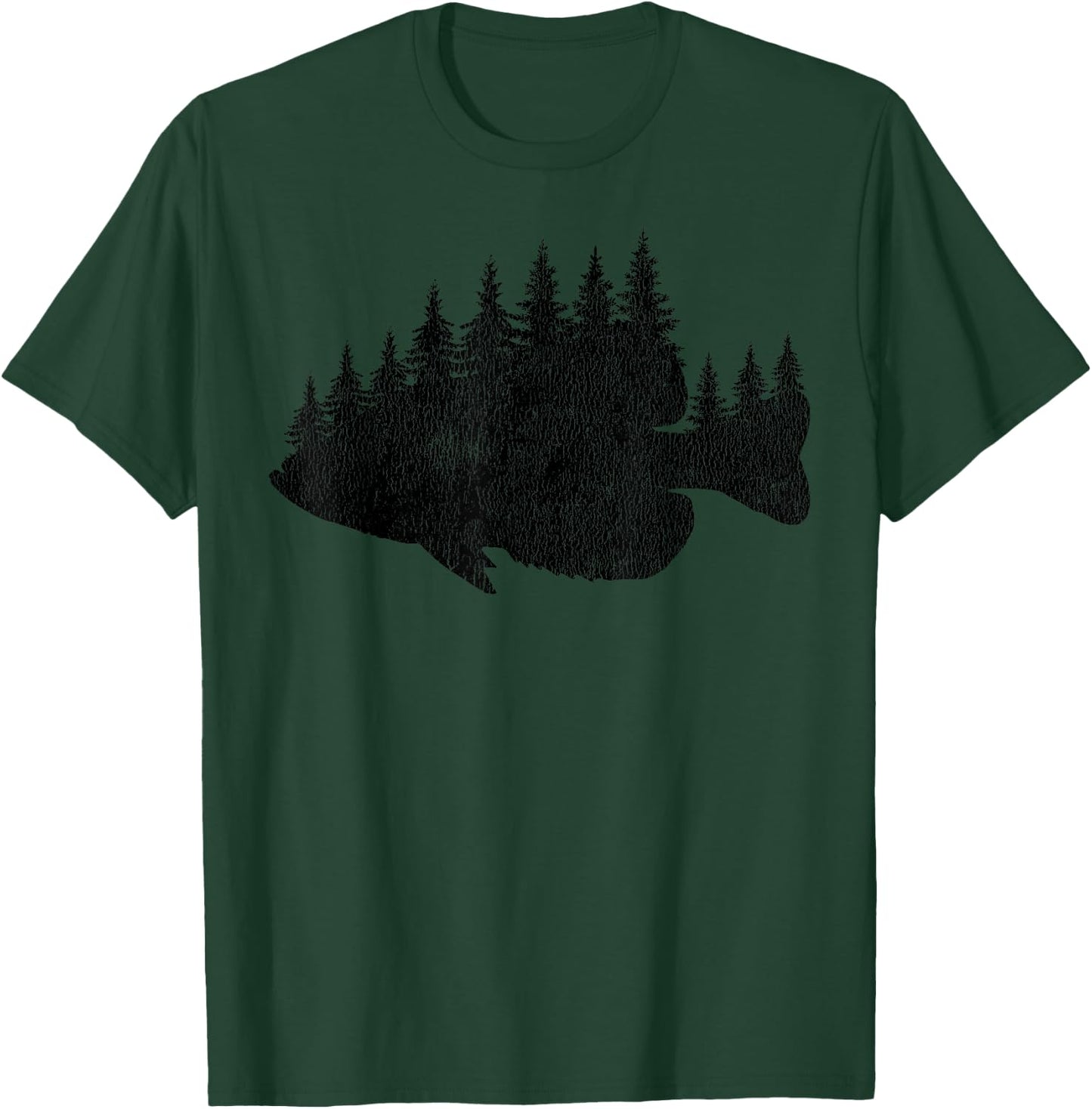 Crappie Fishing Forest Treeline Panfish T-Shirt - T-Shirt | Forest