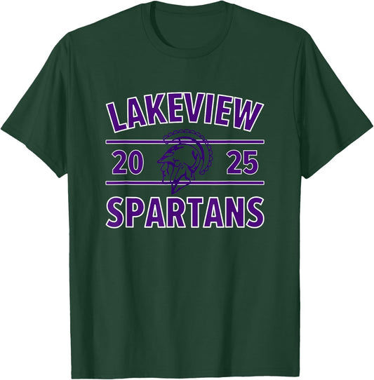 Lakeview Spartans Logo 2025 HS T-Shirt - T-Shirt | Forest