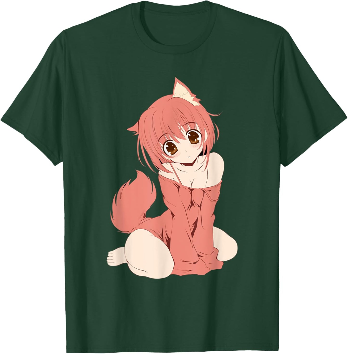 Japanese Anime Persian Cat Girl Cute Manga Otaku Catgirl T-Shirt - T-Shirt | Forest