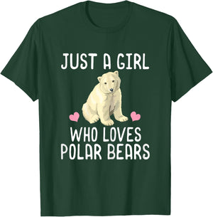 Just A Girl Who Loves Polar Bears Polar Bear Gift T-Shirt - T-Shirt | Forest