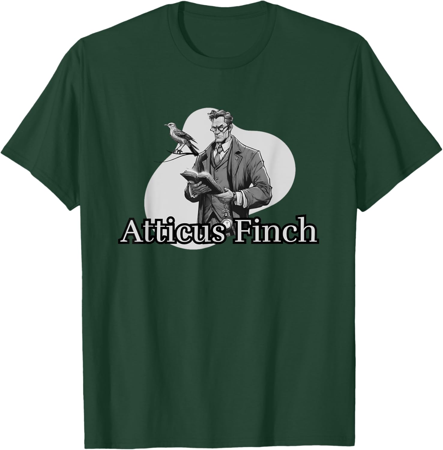 ELDA DESIGN Atticus Finch Retro Classic Book Illustration T-Shirt - T-Shirt | Forest