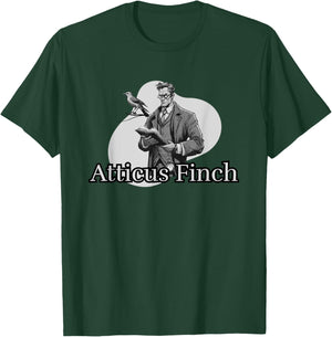 ELDA DESIGN Atticus Finch Retro Classic Book Illustration T-Shirt - T-Shirt | Forest