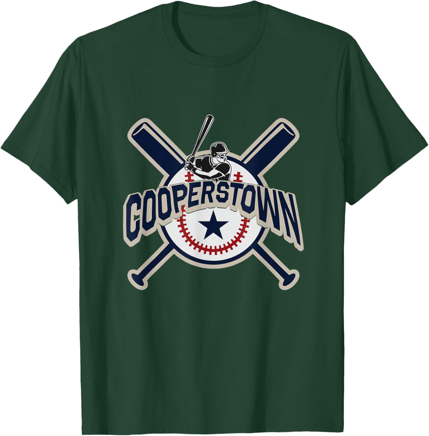 Cooperstown New York Family Holiday Baseball Game T-Shirt - T-Shirt | Forest