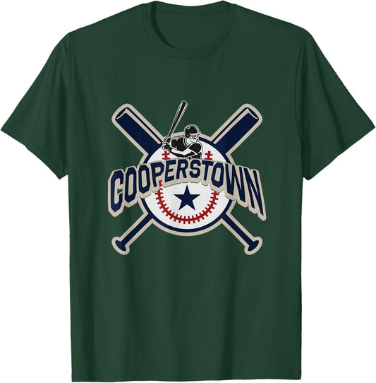 Cooperstown New York Family Holiday Baseball Game T-Shirt - T-Shirt | Forest