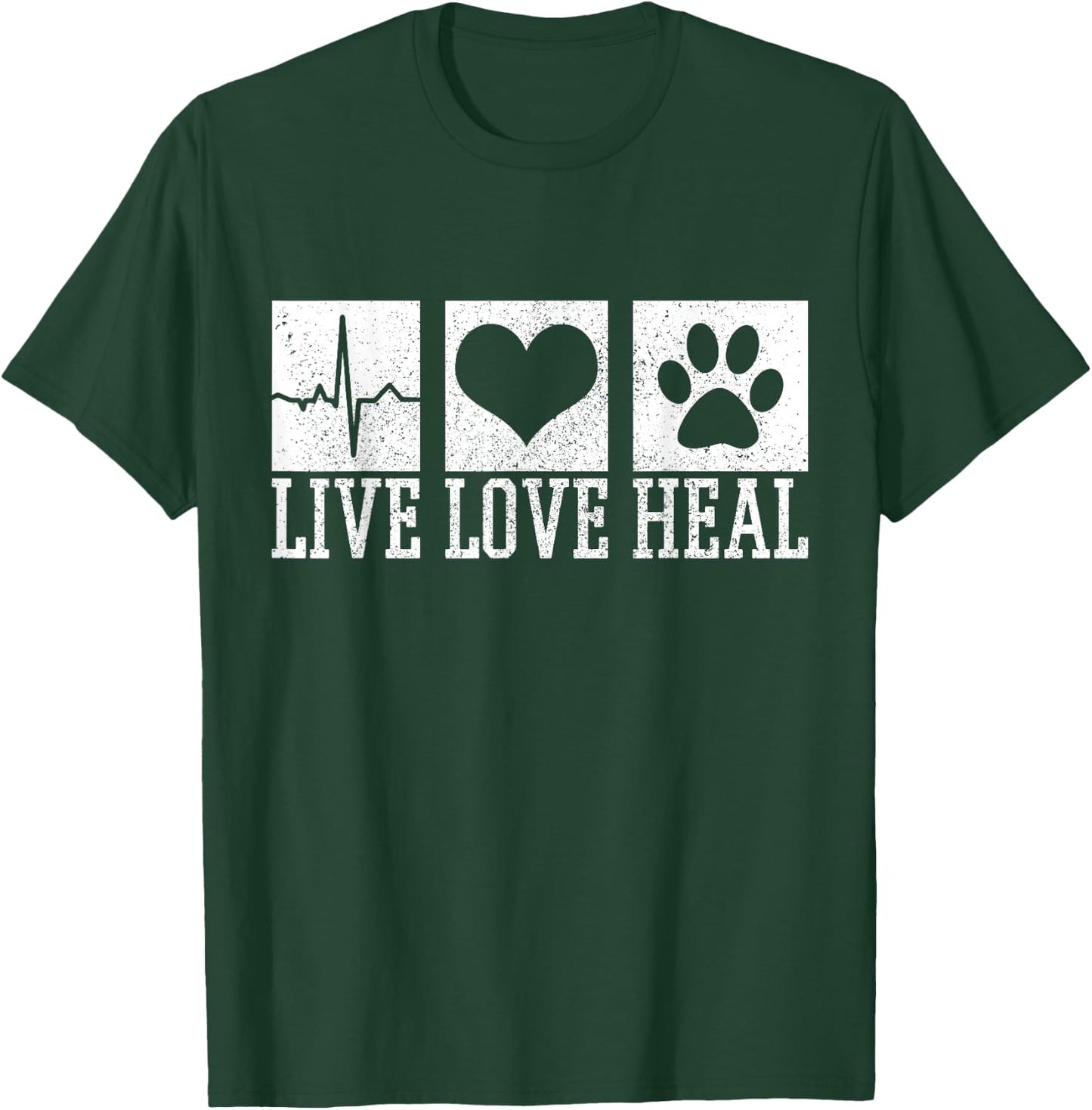 Vet Tech Live Love Heal Veterinary Dog Storage T-Shirt - T-Shirt | Forest