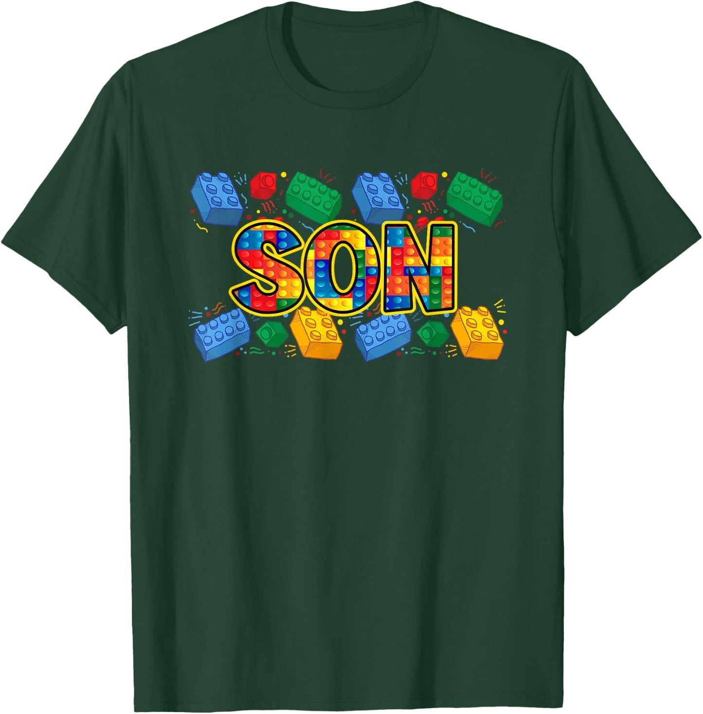 Son Brick Builder Boy Master Builder Blocks Building Funny T-Shirt - T-Shirt | Forest