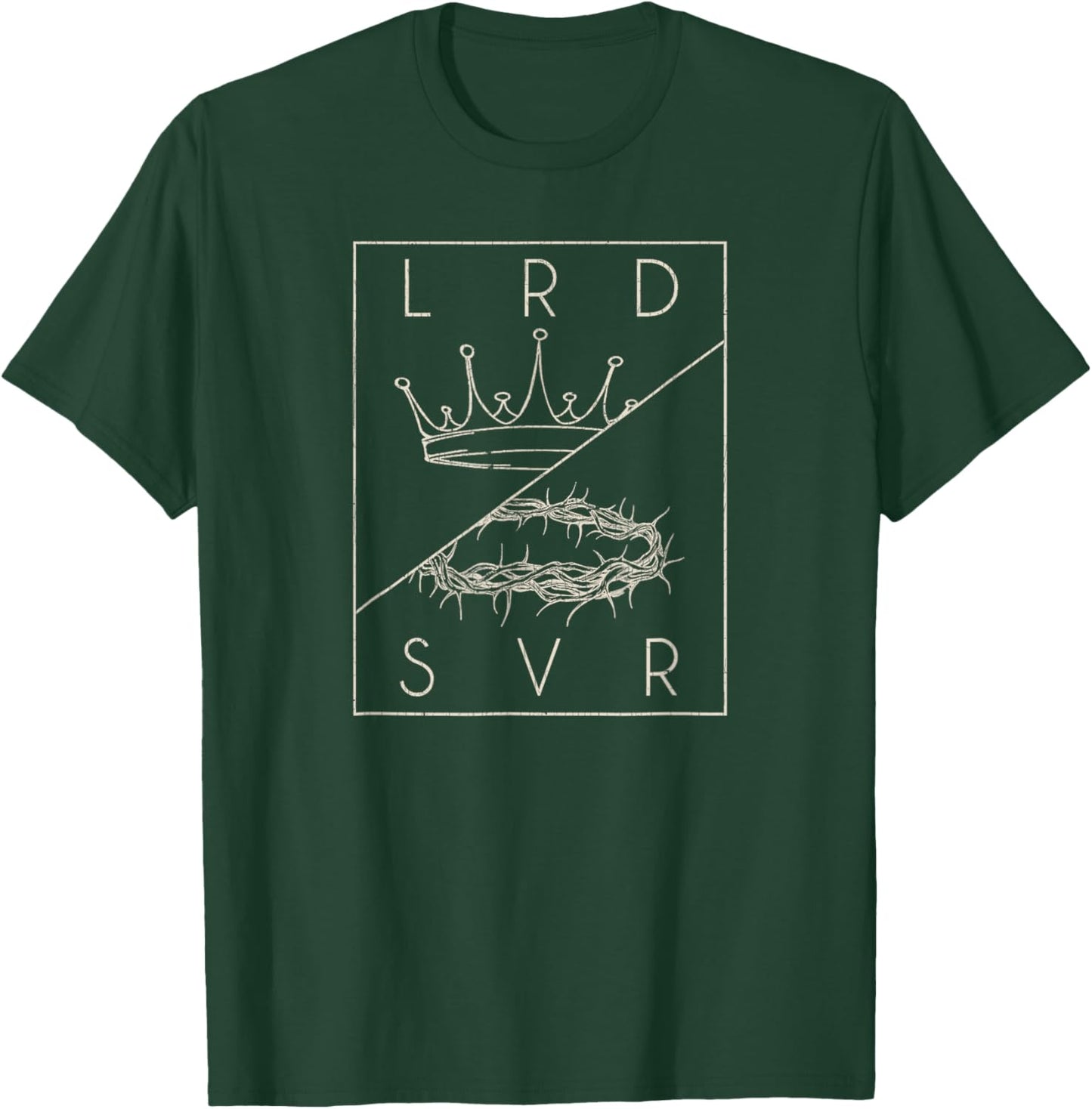 Vintage Retro Jesus Christian Lord & Savior graphic T-Shirt - T-Shirt | Forest