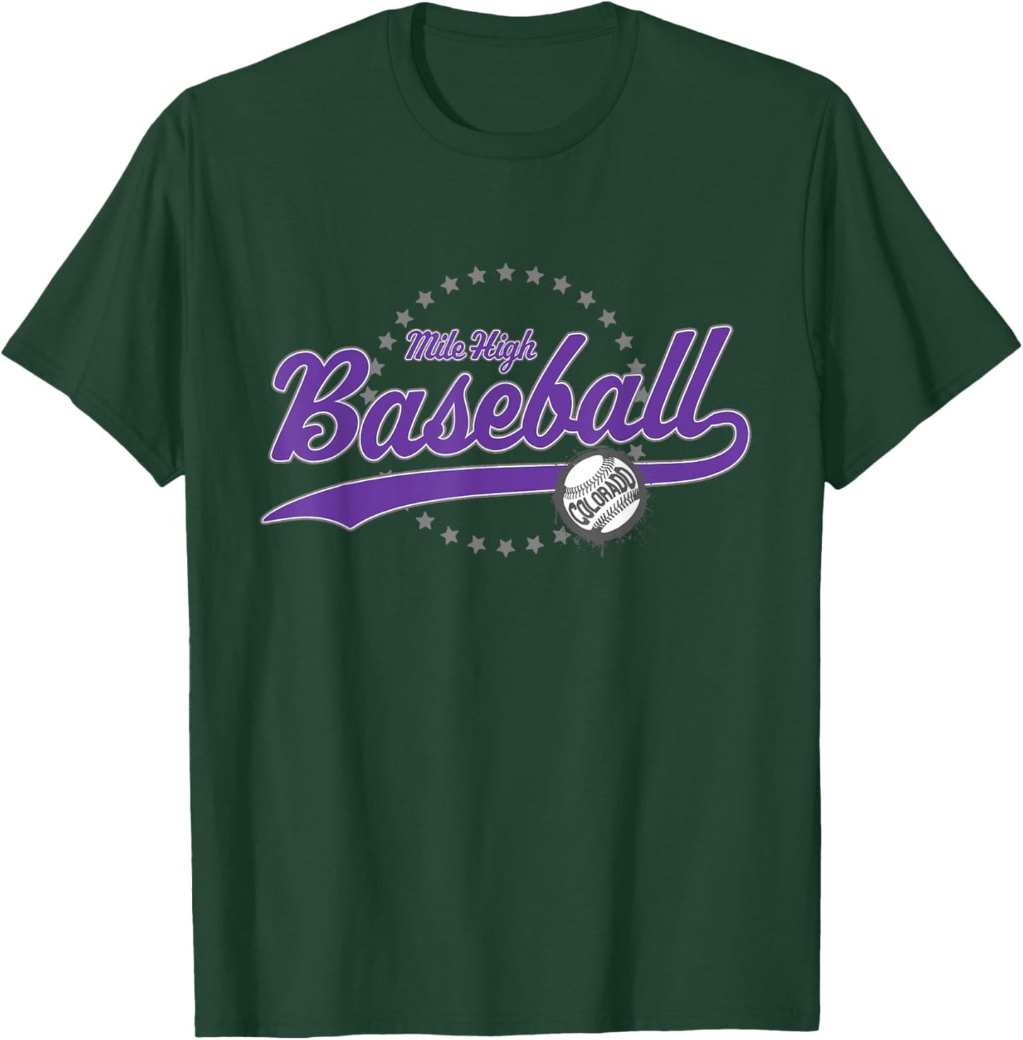Colorado Baseball Fan - Mile High Baseball T-Shirt - T-Shirt | Forest