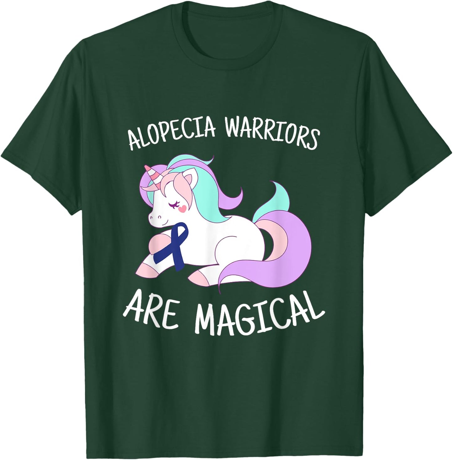 Unicorn Alopecia Warrior Gift, Alopecia Awareness T-Shirt - T-Shirt | Forest