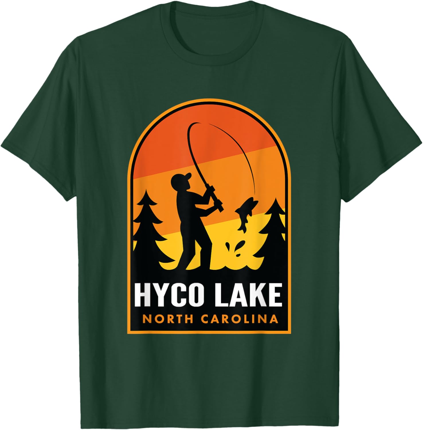 Hyco Lake North Carolina Fishing T-Shirt - T-Shirt | Forest