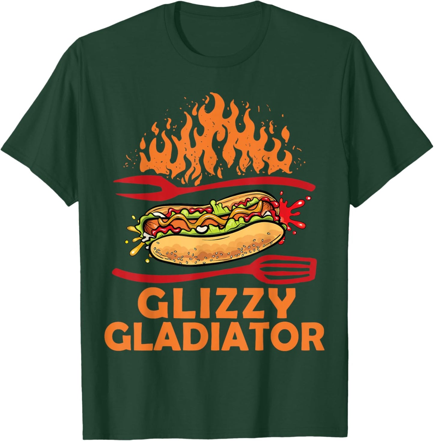 Glizzy Gladiator Funny Women BBQ T-Shirt - T-Shirt | Forest