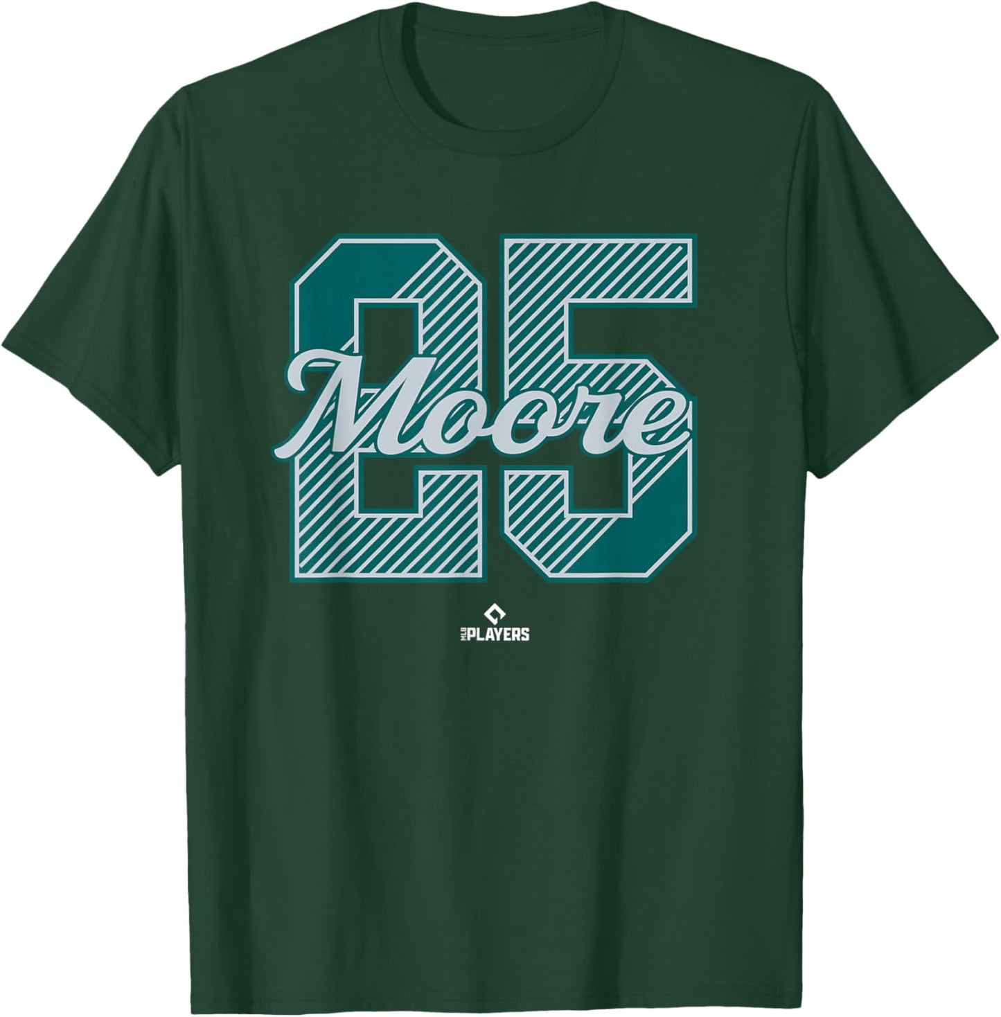 Dylan Moore 25 Seattle MLBPA T-Shirt - T-Shirt | Forest