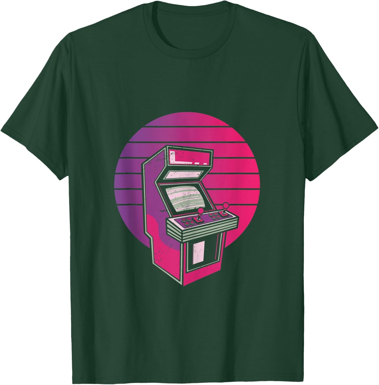 Aesthetic Video Gaming Arcade Game Machine 80s Style Gamer T-Shirt - T-Shirt | Forest