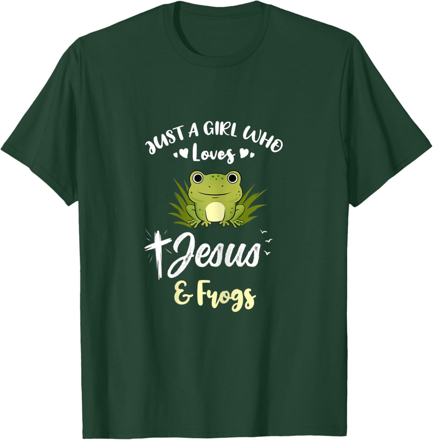 Just A Girl Who Loves Jesus And Frogs T-Shirt - T-Shirt | Forest