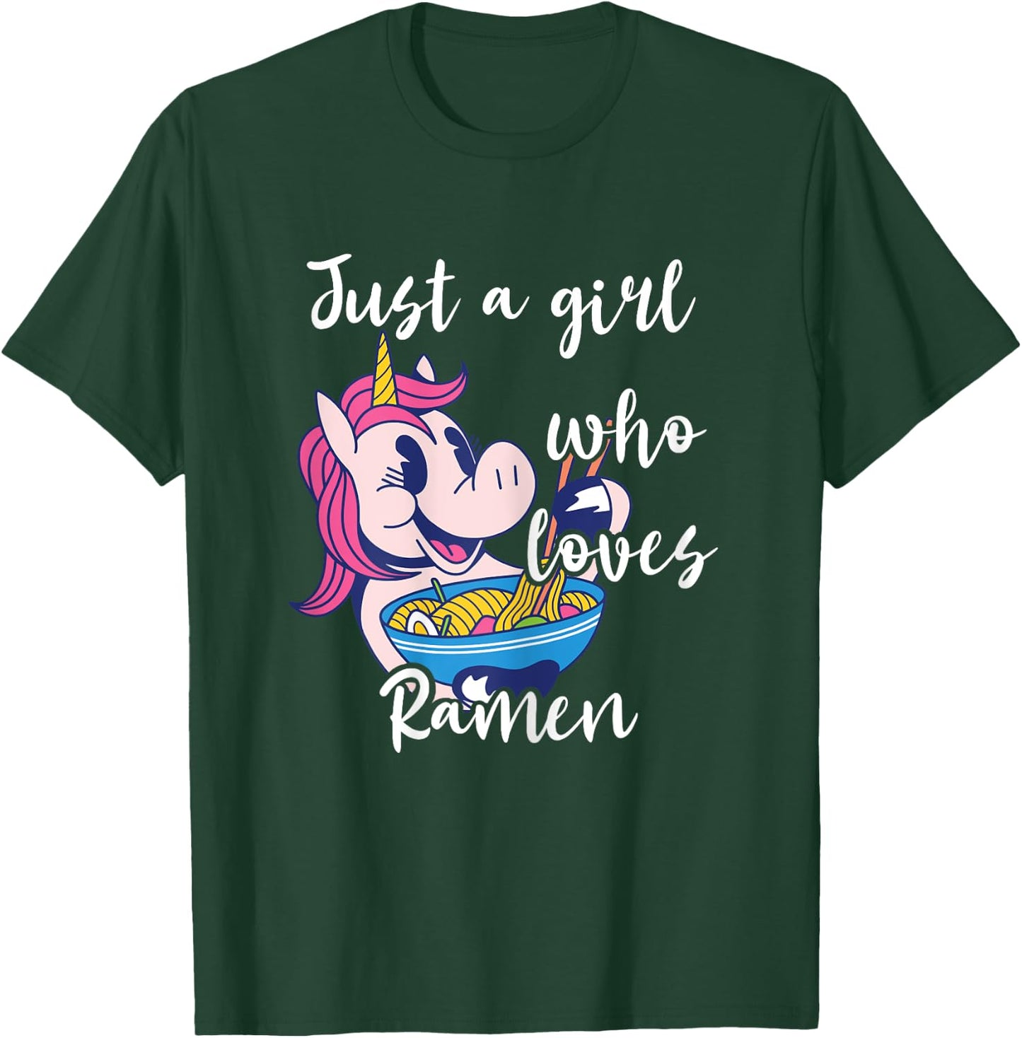 Ramen Unicorn Japanese Noodle Unicorn Manga Anime Soup T-Shirt - T-Shirt | Forest