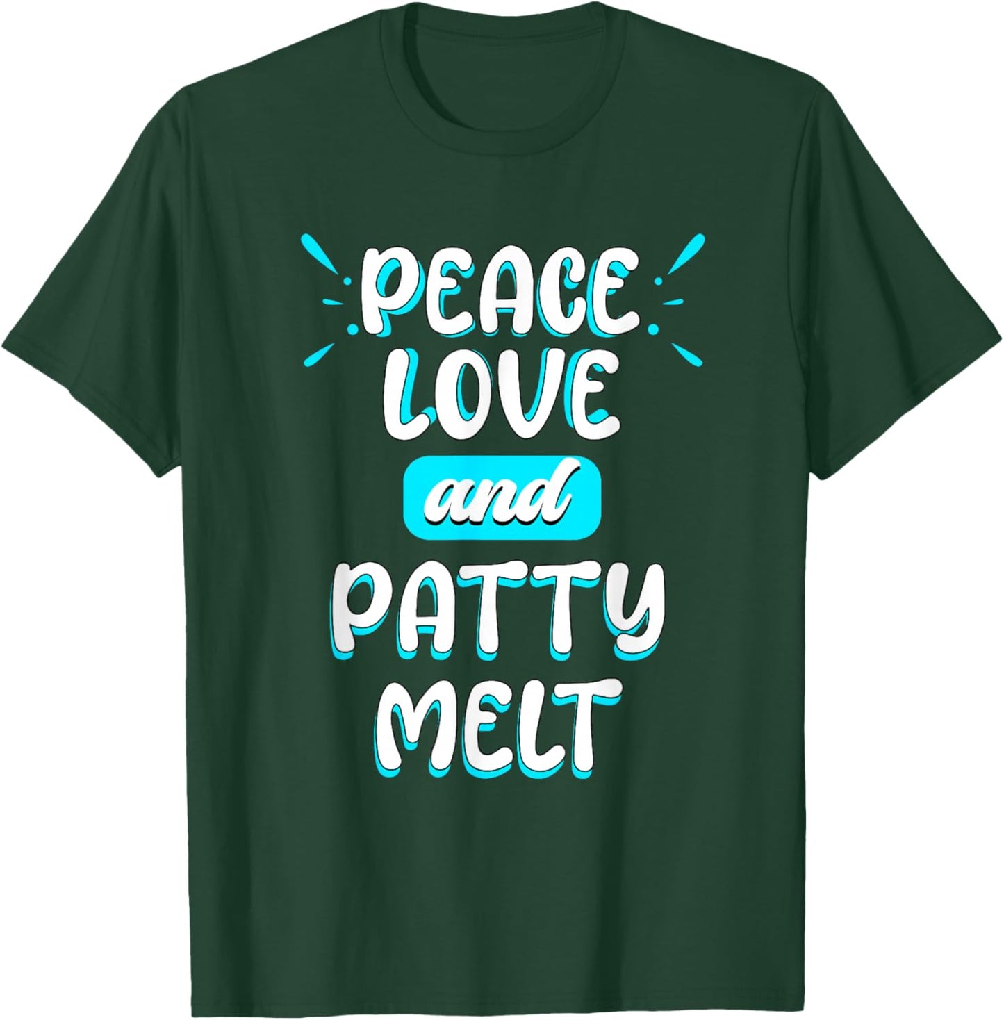 Peace Love and Patty Melt Peace Sign Sandwich American Food T-Shirt - T-Shirt | Forest