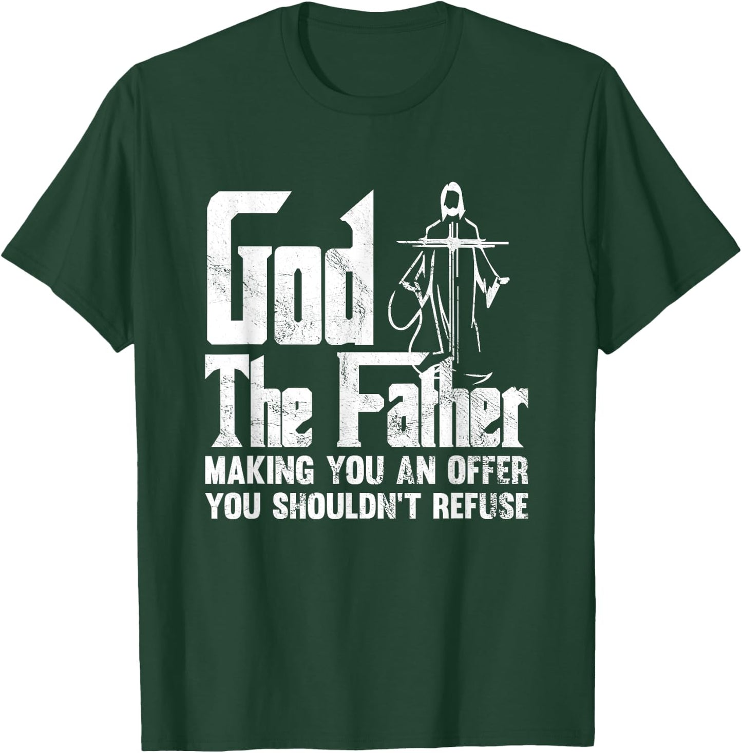 God The Father | Religious Christian Cross T-Shirt - T-Shirt | Forest