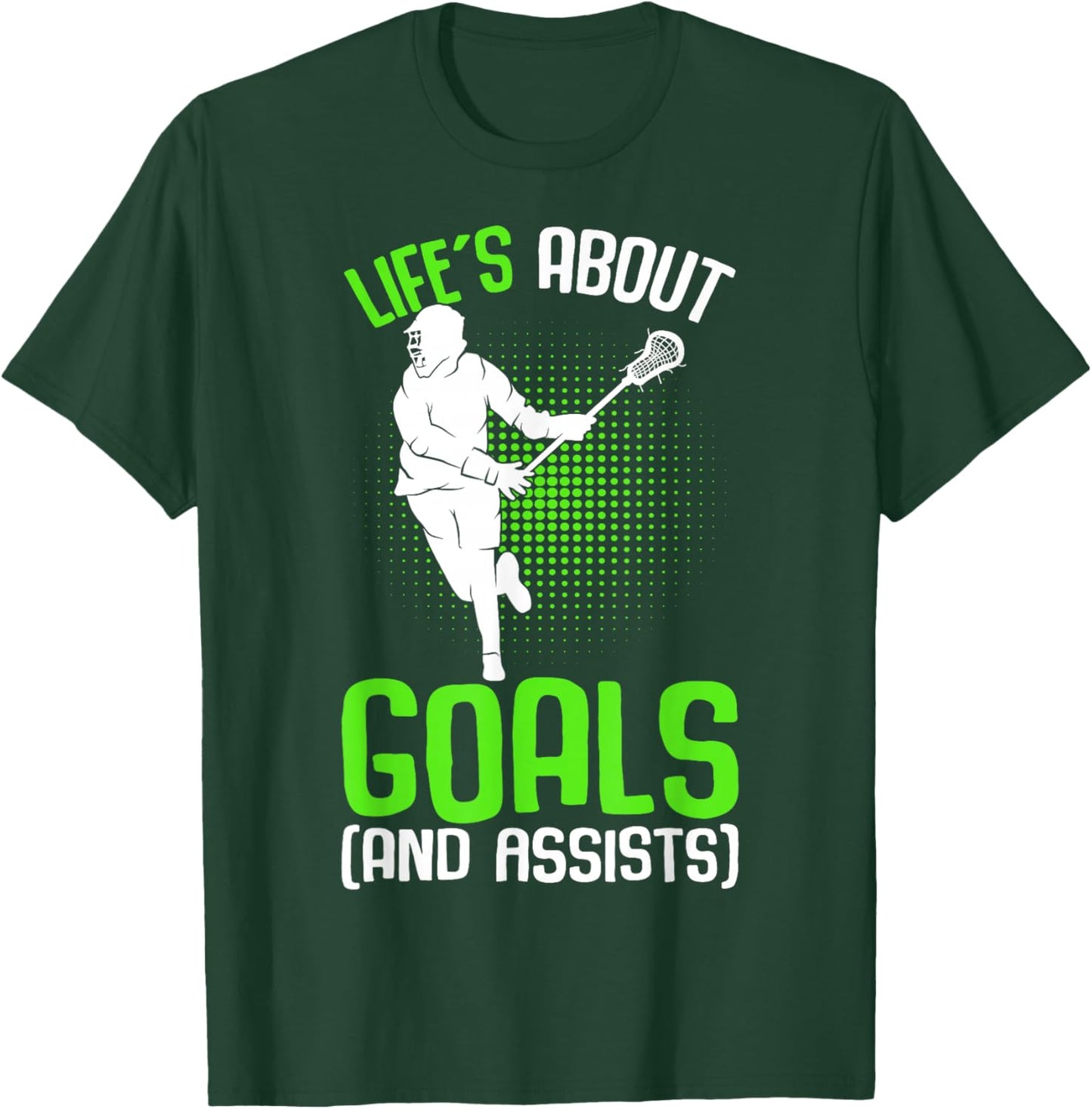 Life´s About Goals Lacrosse Player Youth Men Boys Kids T-Shirt - T-Shirt | Forest