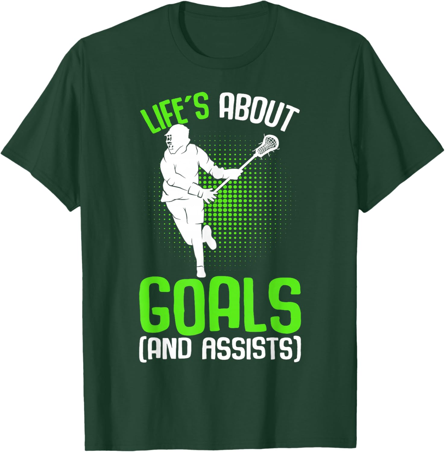 Life´s About Goals Lacrosse Player Youth Men Boys Kids T-Shirt - T-Shirt | Forest