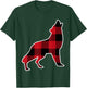Wolf Family Shirt | Red Plaid Buffalo Matching Family Pajama T-Shirt - T-Shirt | Forest