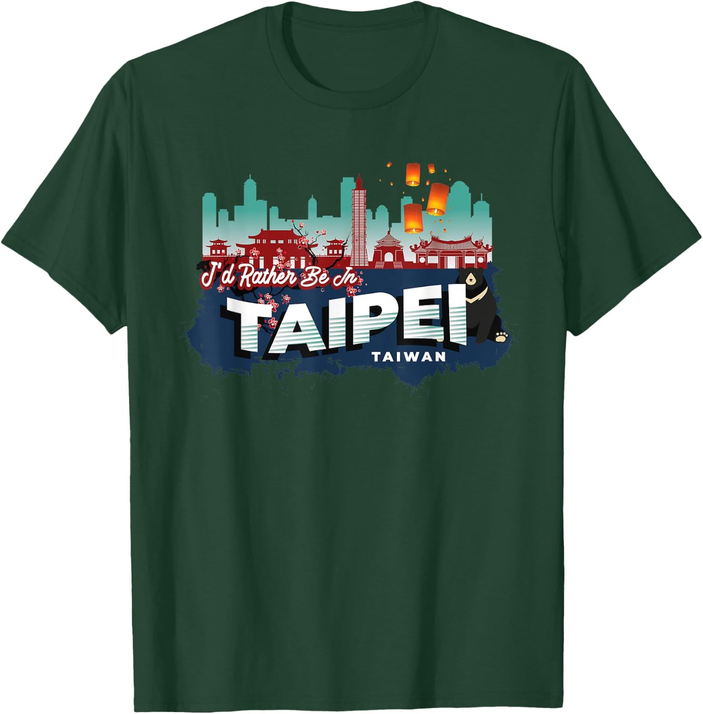 I'd Rather Be in Taipei Taiwan Vintage Souvenir T-Shirt - T-Shirt | Forest