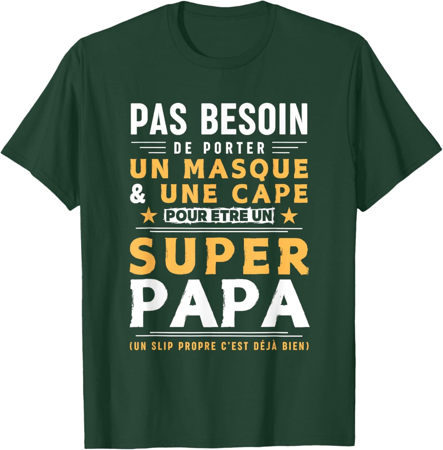 Man Humour PAPA - Clean Brief Super Papa , Black, S T-Shirt - T-Shirt | Forest