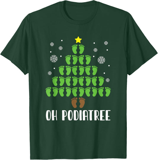 Oh Podiatree Chiropodist Podiatrist Funny Christmas Podiatry T-Shirt - T-Shirt | Forest
