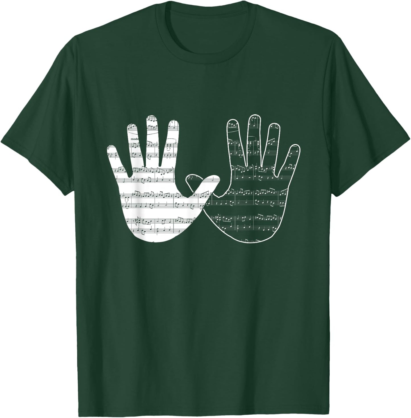 Music Musical Player Hands Piano Pianist Gift T-Shirt - T-Shirt | Forest