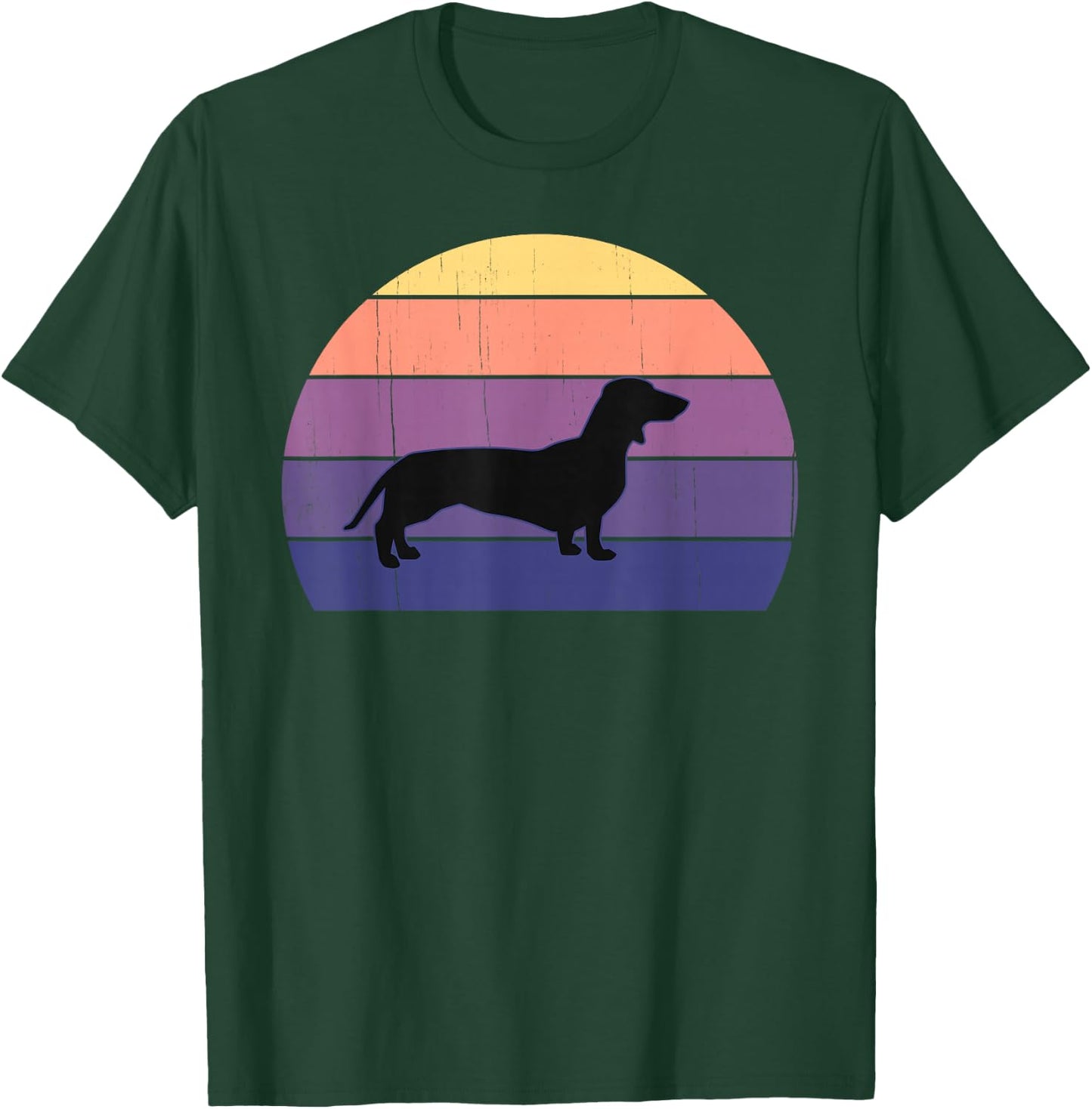 Cool Retro Sunset Dachshunds: Great Dachshund Owner/Lover T-Shirt - T-Shirt | Forest