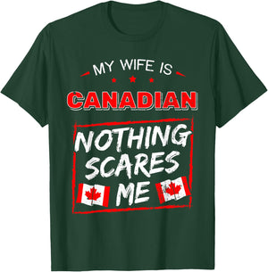 My Wife Is Canadian Canada Heritage Roots Flag Pride T-Shirt - T-Shirt | Forest