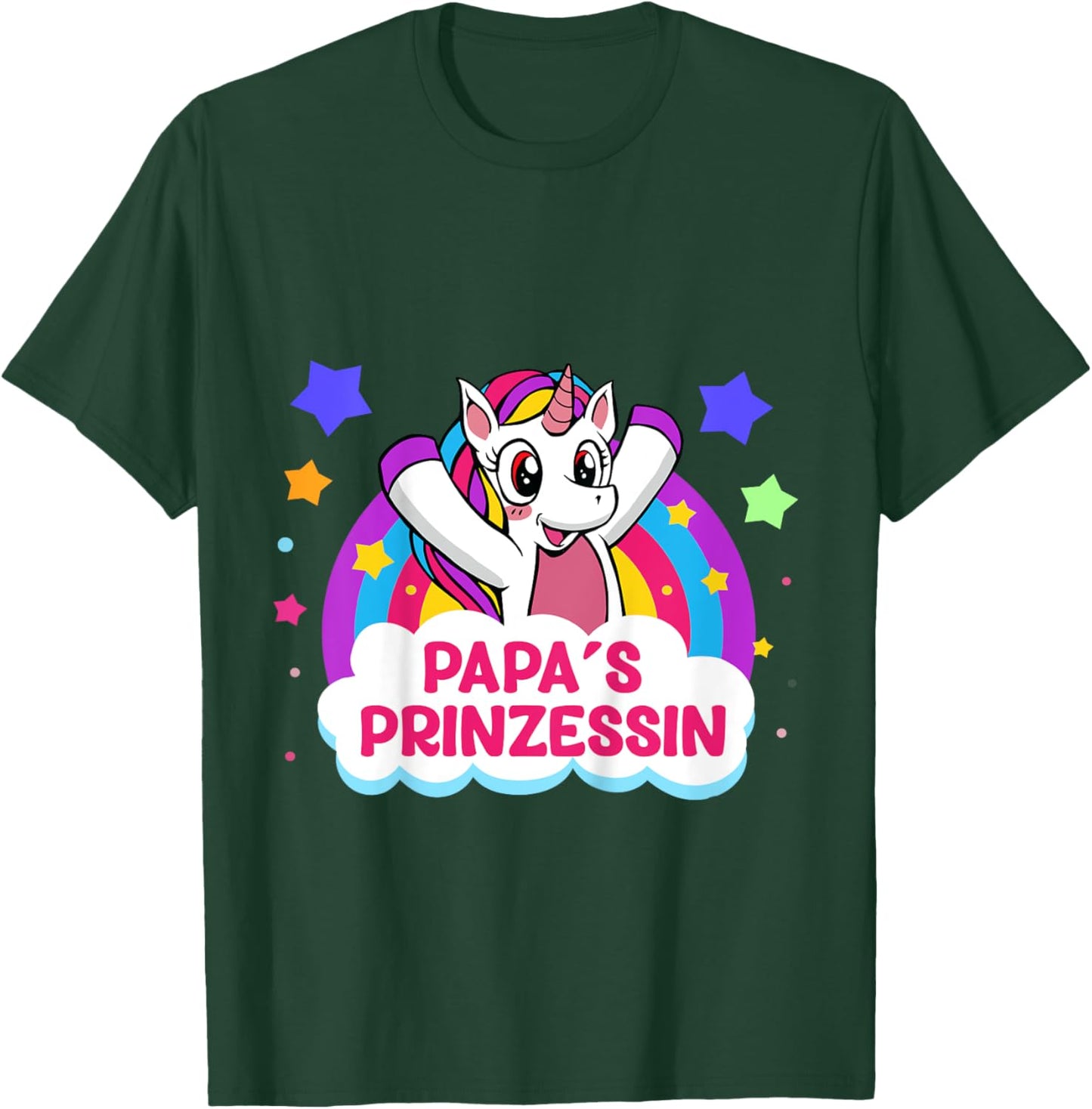 Mädchen Vater Papa Tochter Einhorn Papa Prinzessin Vatertag T-Shirt - T-Shirt | Forest