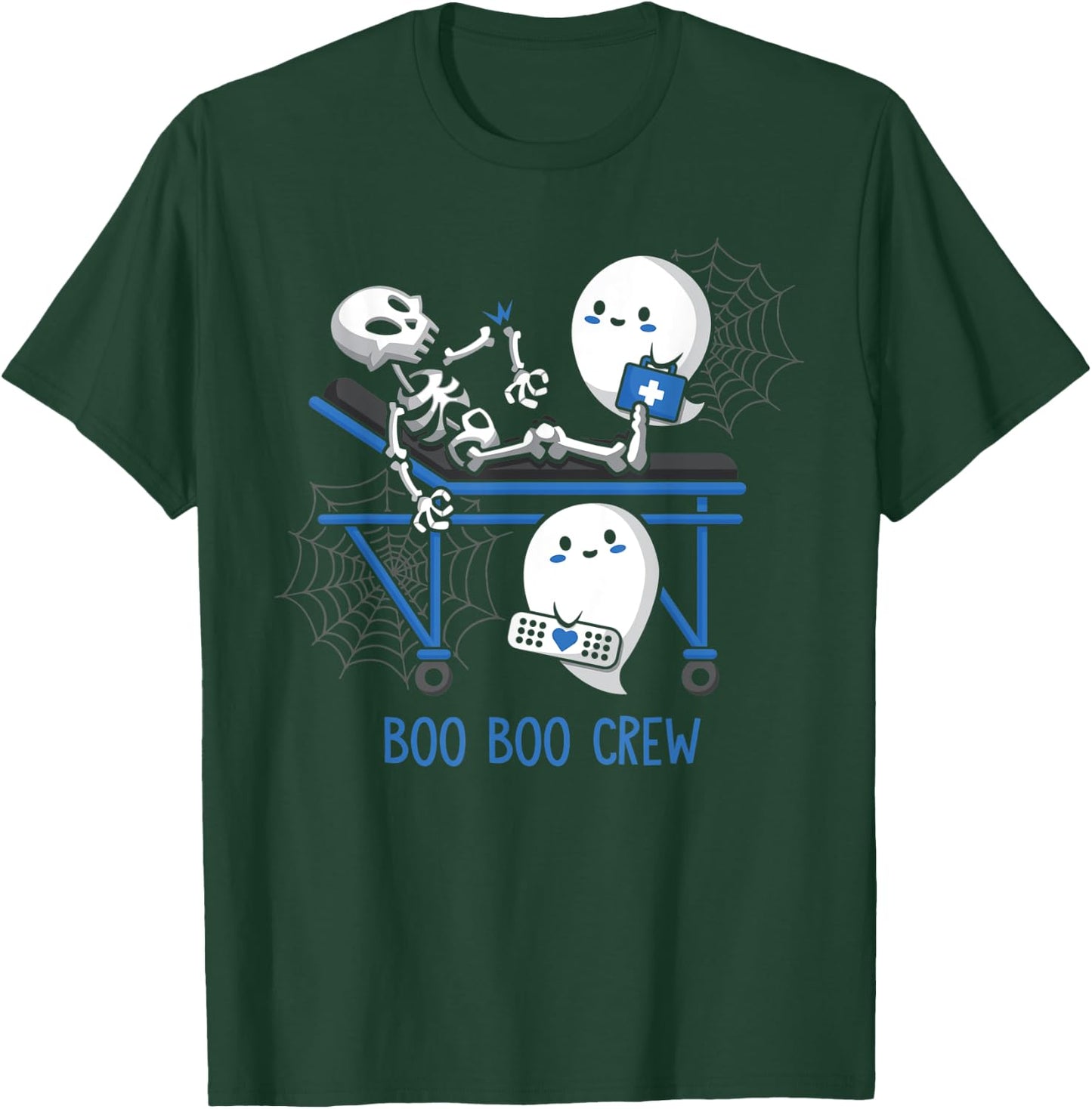 Boo Boo Crew Ghost Doctor Paramedic EMT Nurse Halloween T-Shirt - T-Shirt | Forest