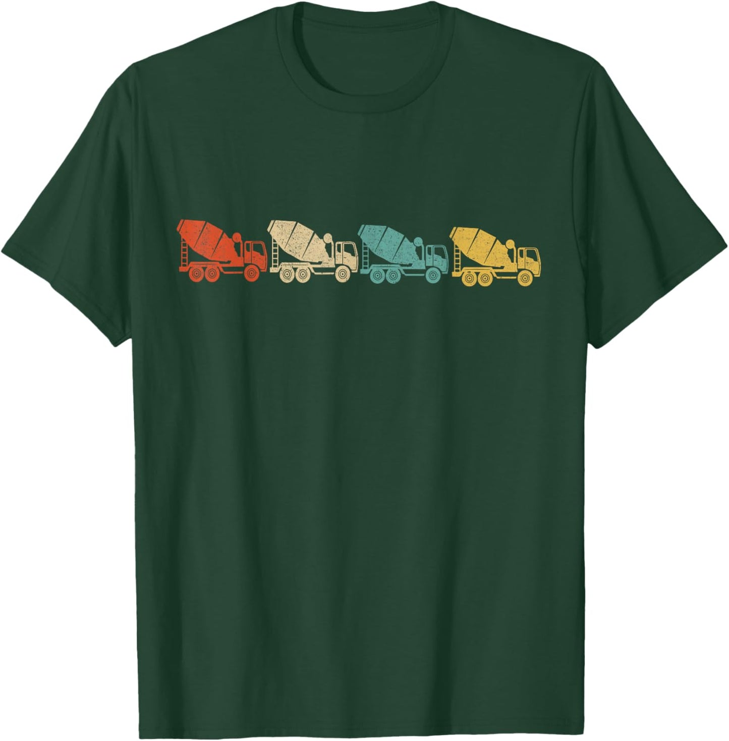 Retro Cement Mixer Truck Concrete Finisher Concrete Mixer T-Shirt - T-Shirt | Forest