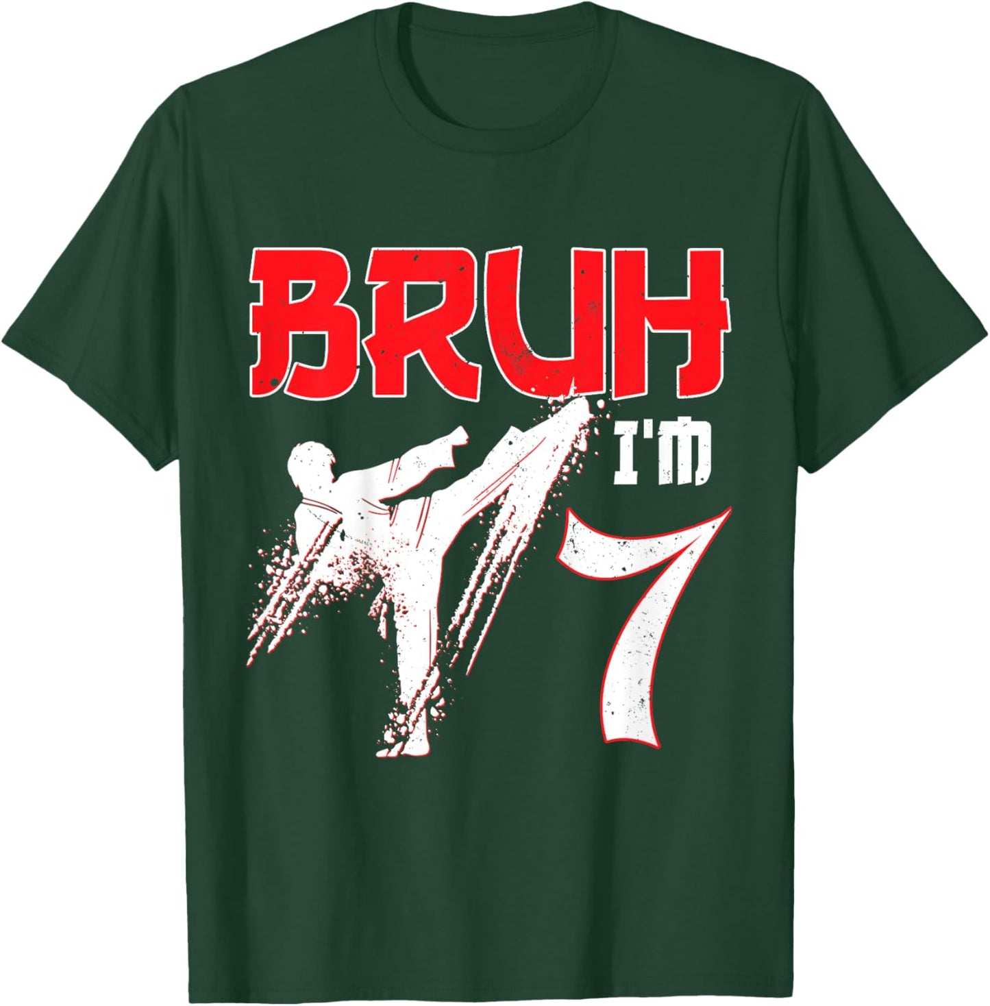 Kids Karate Taekwondo 7 Years Old Birthday Martial Arts For Boys T-Shirt - T-Shirt | Forest