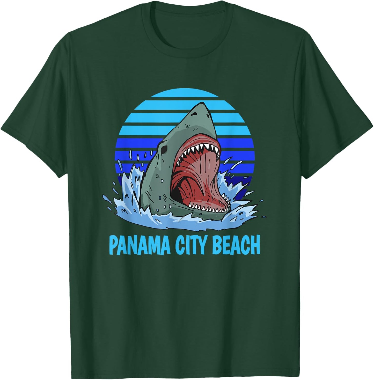 Panama City Beach Vacation Shark Theme Men Women Girls Kids T-Shirt - T-Shirt | Forest